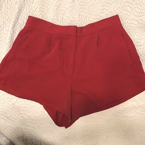 Burgundy Red High Waisted Shorts Size - Medium